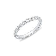 MEMOIRE 18K White Gold Petite Prong Diamond Eternity Wedding or Anniversary Band